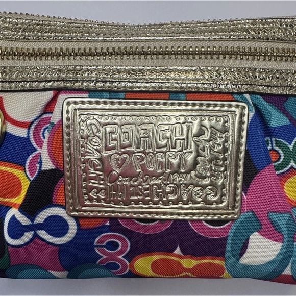 Coach Poppy Graffiti Glam Signature C Crossbody Bag Shoulder Handbag VTG Y2K - Picture 3 of 10